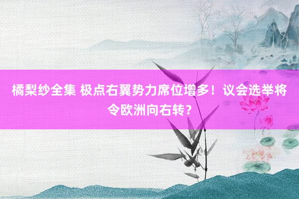 橘梨纱全集 极点右翼势力席位增多！议会选举将令欧洲向右转？