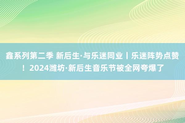 鑫系列第二季 新后生·与乐迷同业丨乐迷阵势点赞！2024潍坊·新后生音乐节被全网夸爆了